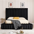 Avalon Velvet Upholstered Queen Platform Bed in Black