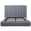 Avalon Velvet Upholstered King Platform Bed in Gray