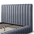 Avalon Velvet Upholstered King Platform Bed in Gray