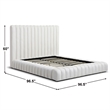 Avalon Velvet Upholstered King Platform Bed in Cream