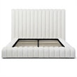 Avalon Velvet Upholstered King Platform Bed in Cream