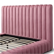 Avalon Velvet Upholstered King Platform Bed in Pink