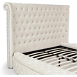 Upholstered Queen Round Storage Bed in Cream Color