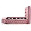 Upholstered Queen Round Storage Bed in Pink Color