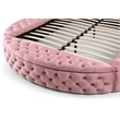 Upholstered King Round Storage Bed in Pink Color