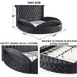 Upholstered King Round Storage Bed in Black Color