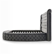 Upholstered King Round Storage Bed in Gray Color