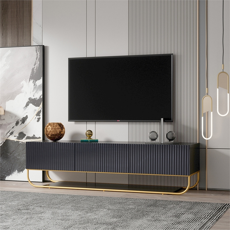WPFurniture Glam Tv Stand in Black