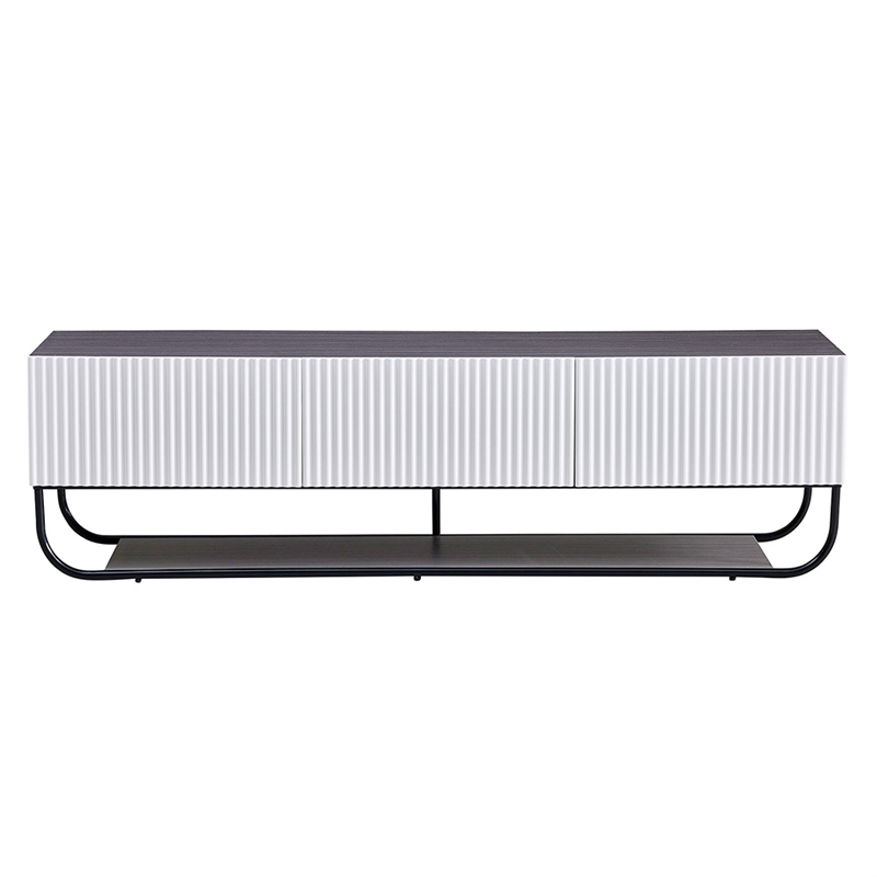 WPFurniture Glam Tv Stand in White & Gray