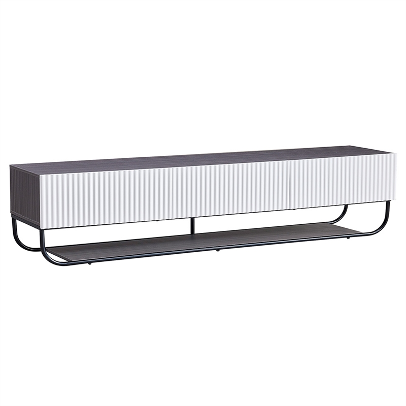 WPFurniture Glam Tv Stand in White & Gray