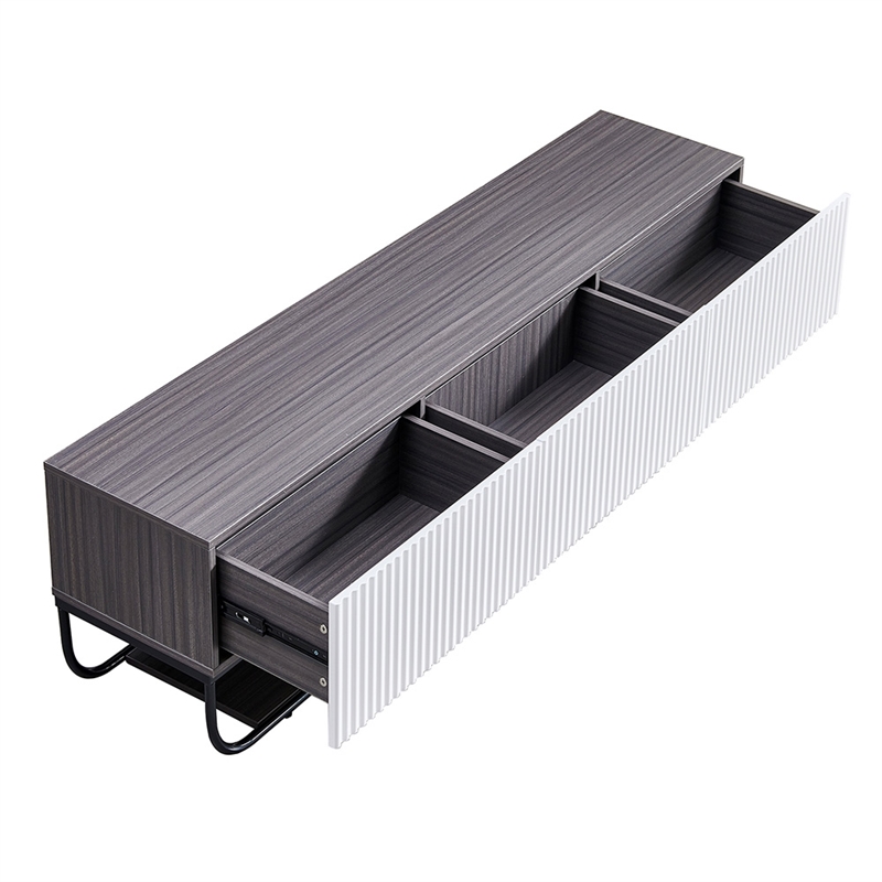 WPFurniture Glam Tv Stand in White & Gray