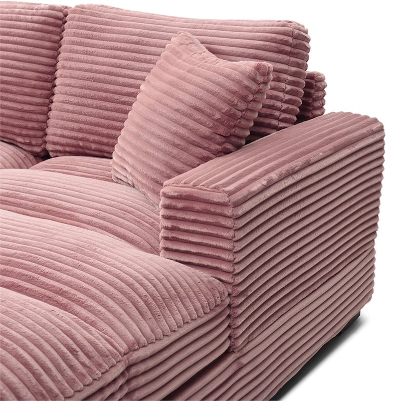 Scarlet Velvet Corduroy Sofa in Pink
