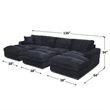 Scarlet Velvet Corduroy Sofa in Black