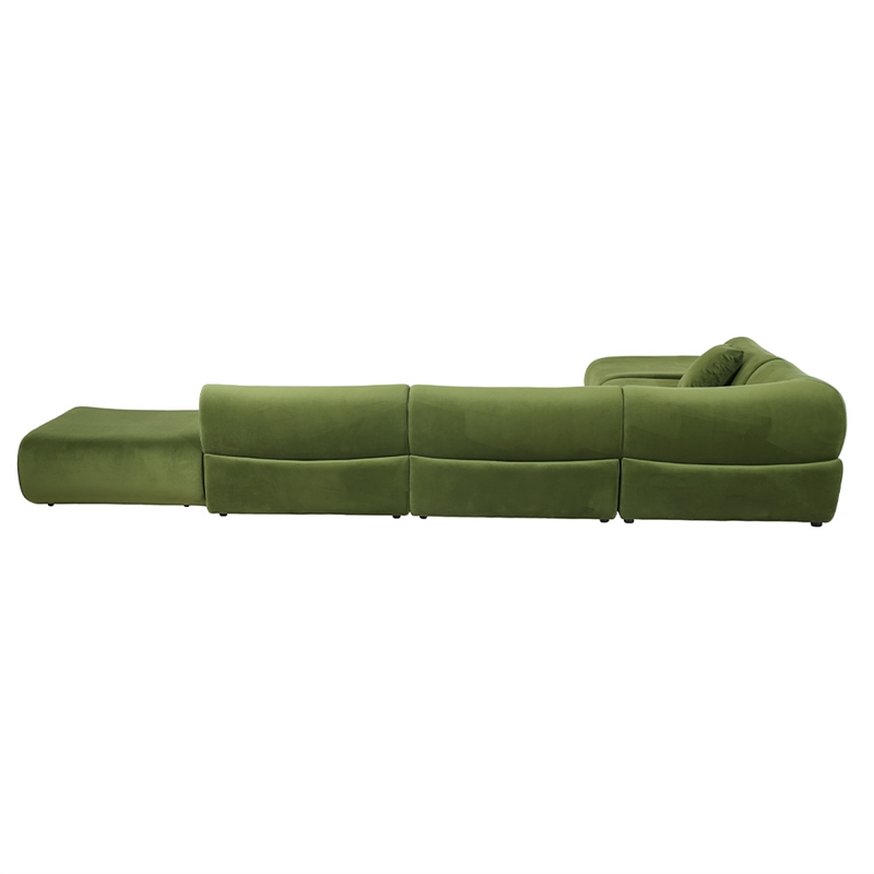 Vivienne L-Shape Velvet Sectional Sofa in Green