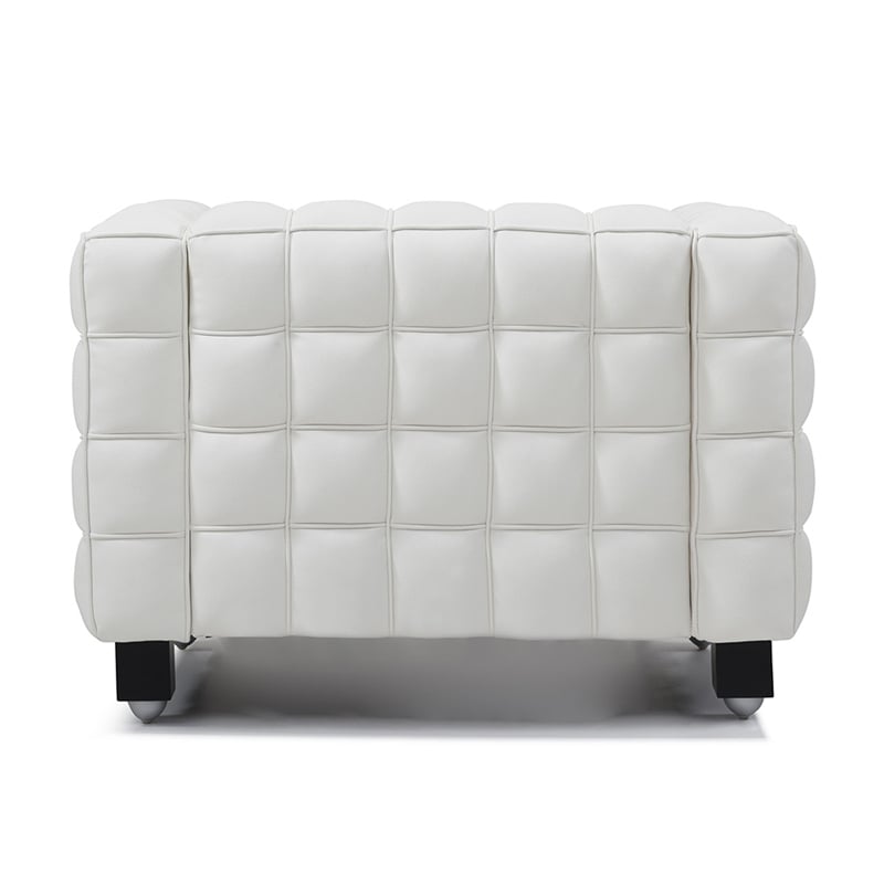 Emma Luxurious Faux Leather Armchair in Cream