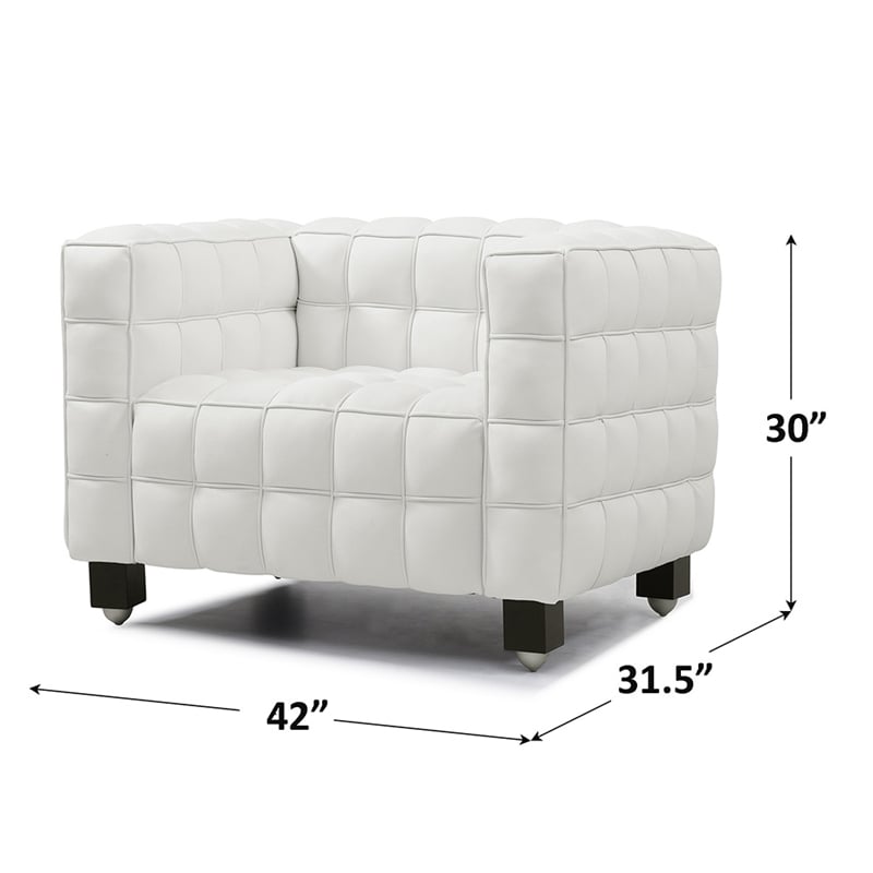 Emma Luxurious Faux Leather Armchair in Cream