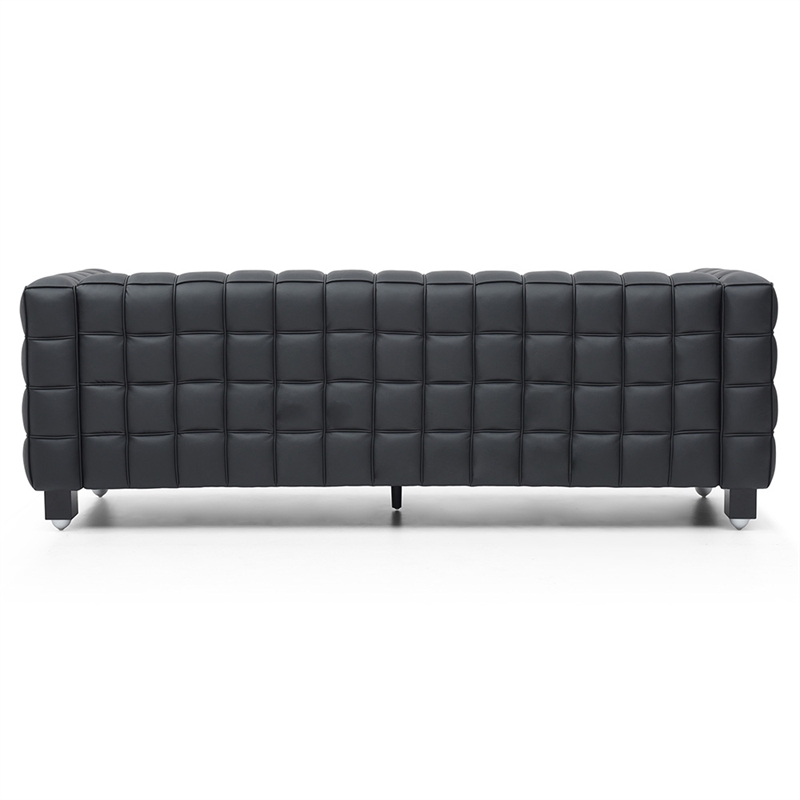 Emma Luxurious Faux Leather Sofa in Black