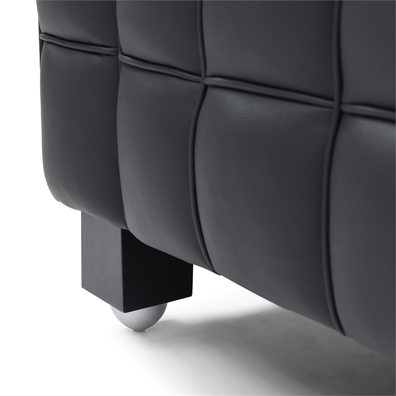 Emma Luxurious Faux Leather Sofa in Black