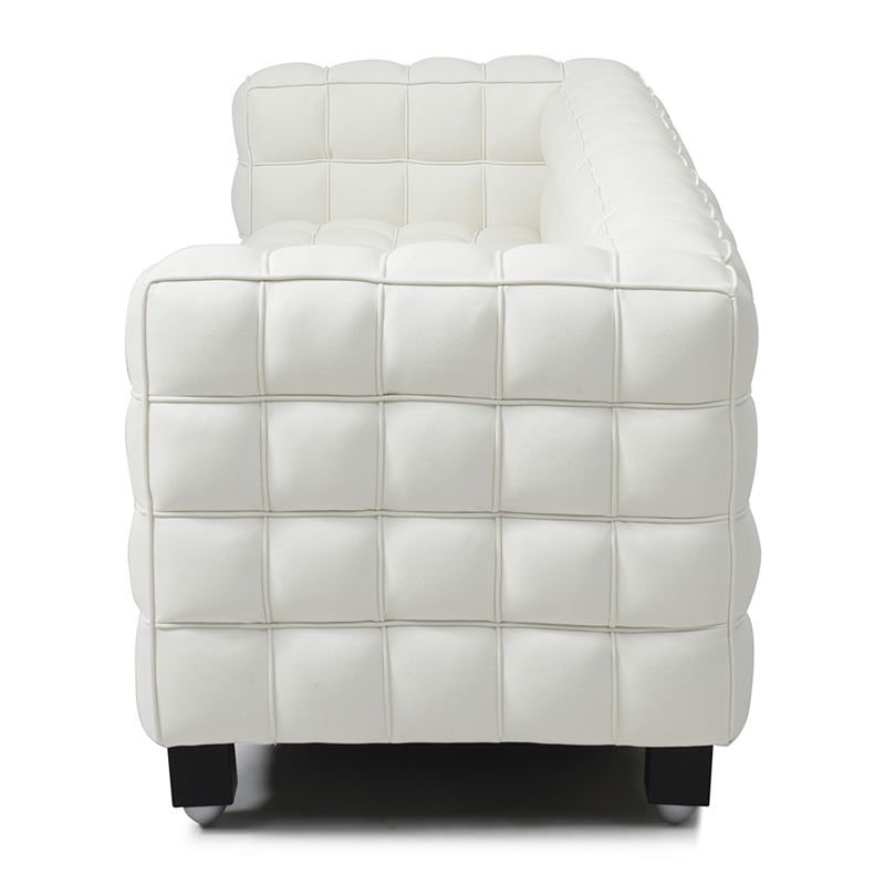 Emma Luxurious Faux Leather Sofa in Cream
