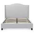 Hampton Linen Fabric Upholstered Full Platform Bed in Light Blue