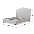Hampton Linen Fabric Upholstered Full Platform Bed in Light Blue
