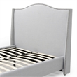 Hampton Linen Fabric Upholstered Full Platform Bed in Light Blue