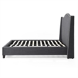 Hampton Linen Fabric Upholstered Queen Platform Bed in Charcoal