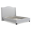 Hampton Linen Fabric Upholstered Queen Platform Bed in Light Blue