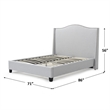 Hampton Linen Fabric Upholstered Queen Platform Bed in Light Blue