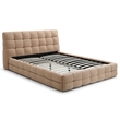 Electra Queen Size Fabric Upholstered Bed Frame in Camel