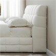 Electra Queen Size Fabric Upholstered Bed Frame in White