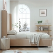 Jeffrey Queen Size Velvet Upholstered Bed Frame In Camel