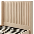 Jeffrey Queen Size Velvet Upholstered Bed Frame In Camel