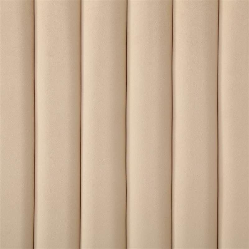 Jeffrey Queen Size Velvet Upholstered Bed Frame In Camel