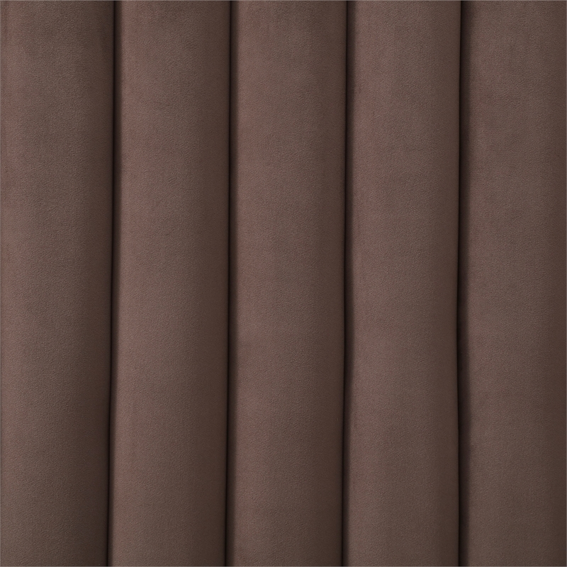 Jeffrey Queen Size Velvet Upholstered Bed Frame in Dark Brown