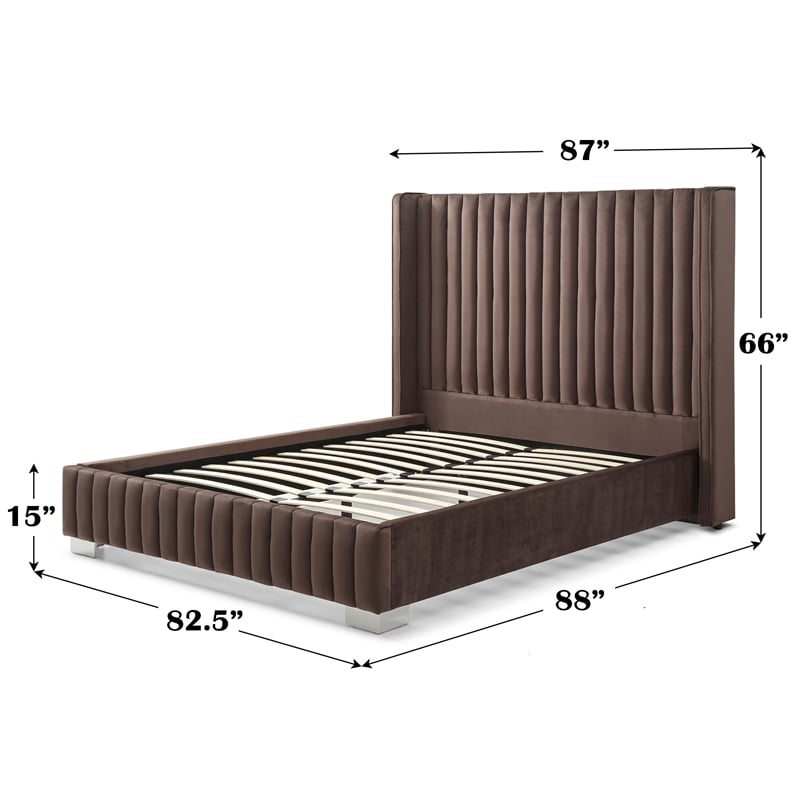 Jeffrey King Size Velvet Upholstered Bed Frame in Black