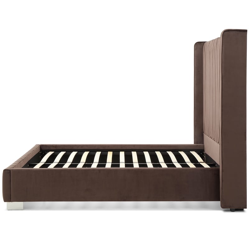 Jeffrey King Size Velvet Upholstered Bed Frame in Black