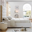 Rollie Vegan Leather Upholstered King Bed Frame In Cream