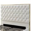 Rollie Vegan Leather Upholstered King Bed Frame In Cream
