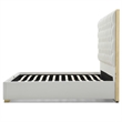 Rollie Vegan Leather Upholstered King Bed Frame In Cream