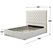 Rollie Vegan Leather Upholstered King Bed Frame In Cream