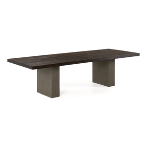 Modrest Renzo 118&quot Rectangular Modern Wood & Concrete Dining Table in Oak