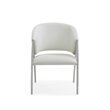 Modrest Rabia Modern Faux Leather Upholstered Accent Chair in White