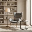 Modrest Britt Modern Stainless Steel & Fabric Upholstered Accent Chair in Gray