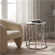 Modrest Silvan Modern Stainless Steel & Marble End Table in White