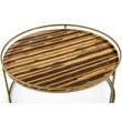 Modrest Gilcrest Faux Marble & Stainless Steel Coffee Table in Brown/Gold