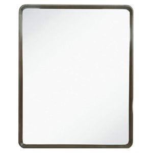 Modrest Oakley 39.3x31.4&quot Mid-Century Solid Wood Mirror in Dark Brown/Clear