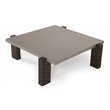 Modrest Milton Solid Wood & Concrete Coffee Table in Dark Gray/Walnut