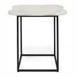 Modrest Aleidy Square Metal & Marble End Table in Black/White Finish