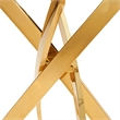 Modrest Pyrite Modern Glass & Stainless Steel Console Table in Gold/Clear